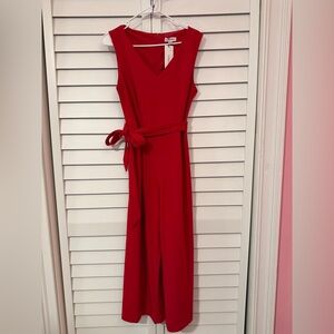 Calvin Klein Vibrant Red One-Piece Pants Suit